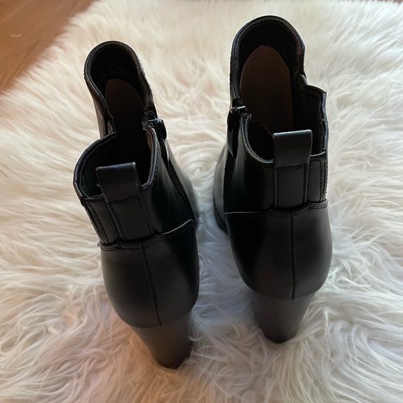 Black Faux Leather Ankle Booties - Picture 10 of 16